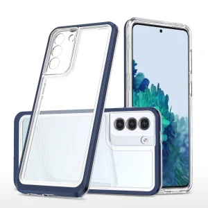 Clear 3in1 Case for Samsung Galaxy S22 + (S22 Plus) Frame Gel Cover Blue