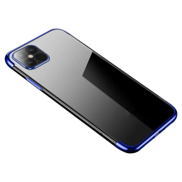 Clear Color Silikon Gel Electroplating frame Handyhülle Schutzhülle für iPhone 12 Pro Max blau