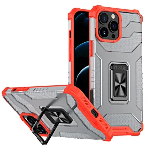 Crystal Ring Case Kickstand Tough Rugged Cover for iPhone 12 Pro red