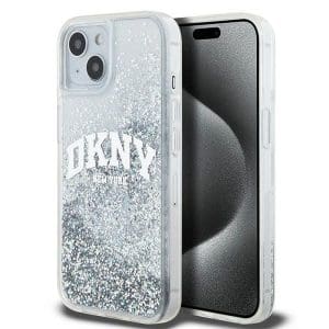 DKNY case for IPHONE 15 DKHCP15SLBNAET (DKNY HC Liquid Glitters W/Arch Logo) white