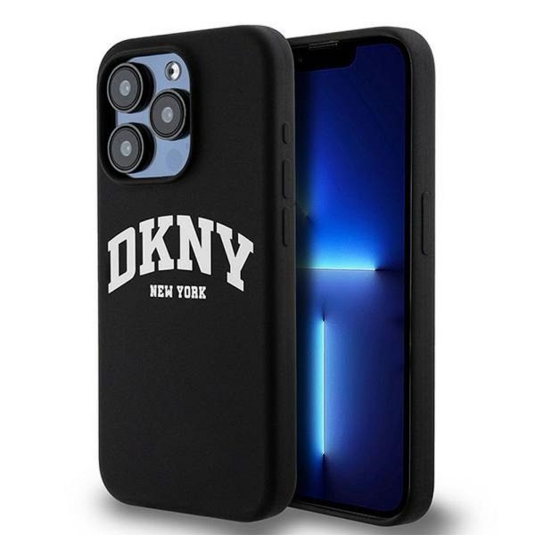 DKNY case for IPHONE 15 Pro compatible with MagSafe DKHMP15LSNYACH (DKNY HC MagSafe Silicone W/White Arch Logo) black