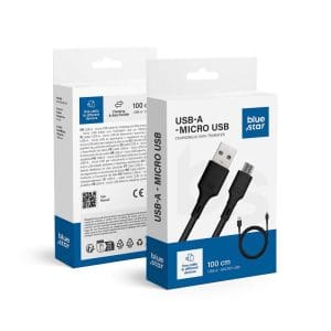 Data Cable Blue Star - USB A to micro USB 2A - black