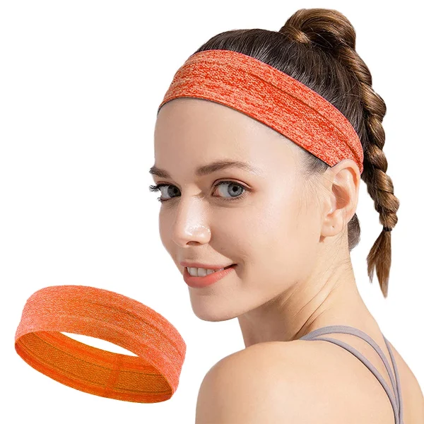 Elastic fabric headband for running fitness orange