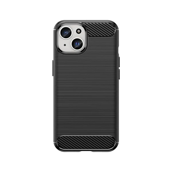 Flexible Carbon Case with carbon pattern for iPhone 15 - black