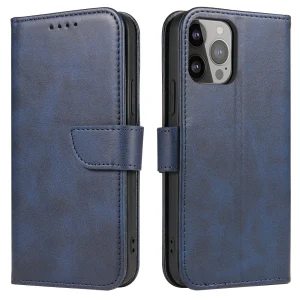 Flip Stand Wallet Case for iPhone 15 Pro Max Magnet Case - Blue