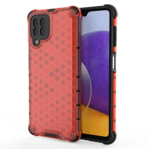 Honeycomb Case armor cover with TPU Bumper for Samsung Galaxy A22 4G red