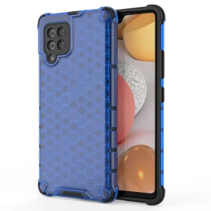 Honeycomb Case armor cover with TPU Bumper for Samsung Galaxy A42 5G blue