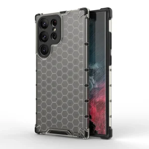 Honeycomb case for Samsung Galaxy S23 Ultra armored hybrid cover black