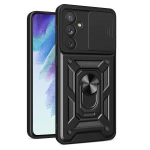Hybrid Armor Camshield case for Samsung Galaxy A54 5G armored case with camera cover black