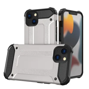 Hybrid Armor Case Tough Rugged Cover for iPhone 13 mini silver