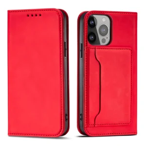 Magnet Card Case case for Samsung Galaxy S23+ flip cover wallet stand red