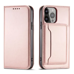 Magnet Card Case for Samsung Galaxy S23 Ultra Cover with Flip Wallet Stand Pink