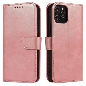 Magnet Case elegant case cover with a flap and stand function for Samsung Galaxy A73 pink