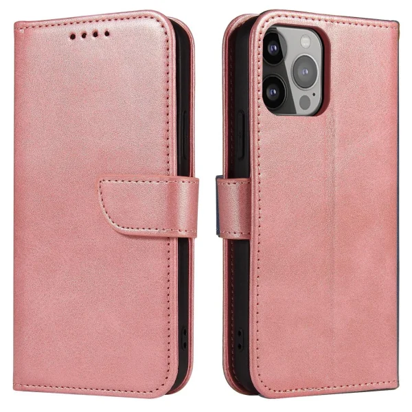 Magnet Case for Samsung S24 Ultra with flap and wallet - pink