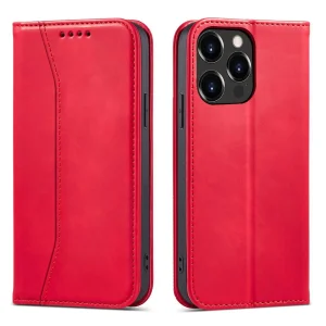 Magnet Fancy Case case for iPhone 14 Pro Max flip cover wallet stand red