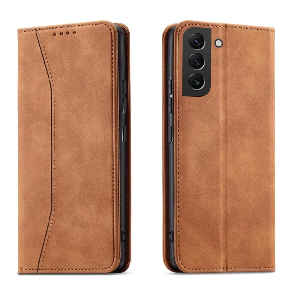 Magnet Fancy Case for Samsung Galaxy S23+ flip cover wallet stand brown