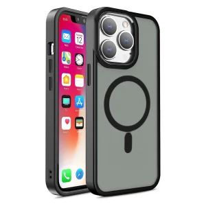 Magnetic Color Matte Case for iPhone 15 Pro Max - black