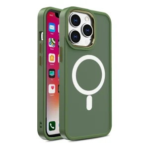 Magnetic Color Matte Case for iPhone 15 Pro Max - green