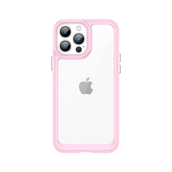 Outer Space Case Case for iPhone 12 Pro Max Hard Cover with Gel Frame Pink