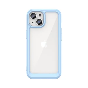 Outer Space reinforced case with flexible frame for iPhone 15 - blue
