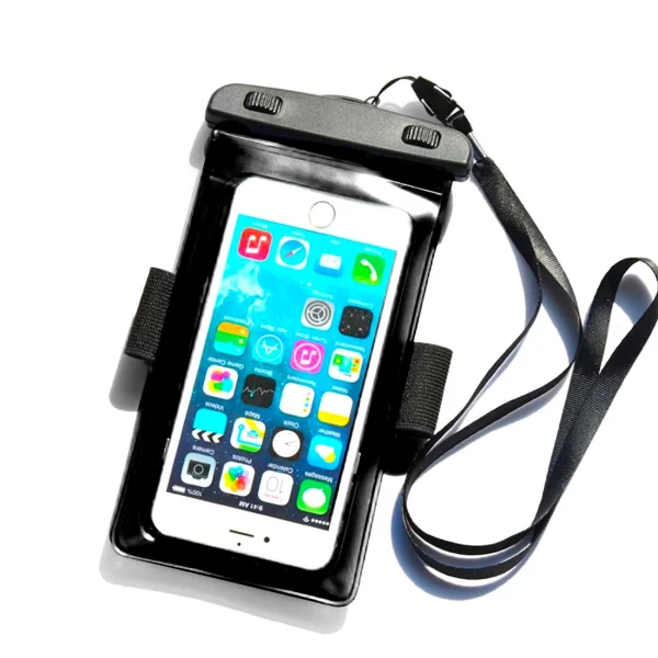 PVC waterproof armband phone case - black