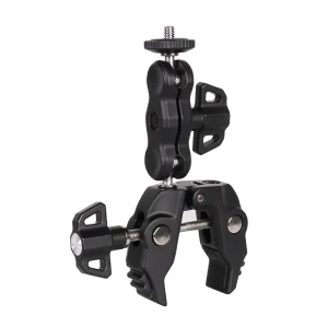 Phone and sports camera holder with clamp