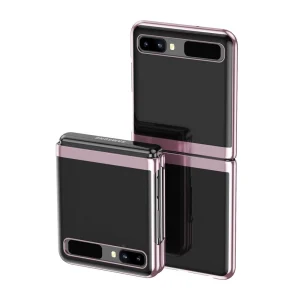 Plating Case hard case cover with metallic frame for Samsung Galaxy Z Flip pink