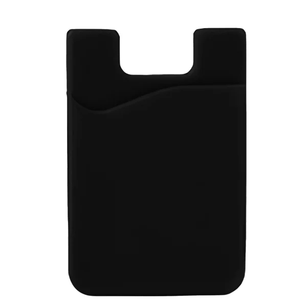 Self-adhesive card case for the back of the phone - black