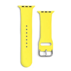 Silicone Strap APS Silicone Band for Watch 9 / 8 / 7 / 6 / 5 / 4 / 3 / 2 / SE (41 / 40 / 38mm) Strap Watch Bracelet Yellow