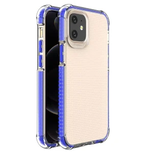 Spring Armor clear TPU gel rugged protective cover with colorful frame for iPhone 12 mini blue