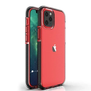 Spring Case clear TPU gel protective cover with colorful frame for iPhone 13 Pro black