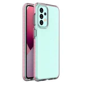 Spring Case for Samsung Galaxy A23 silicone cover with frame light pink