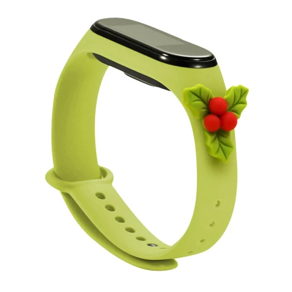 Strap Xmas Wristband for Xiaomi Mi Band 4 / Mi Band 3 Christmas Silicone Strap Bracelet Green (Mistletoe)