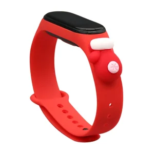 Strap Xmas Wristband for Xiaomi Mi Band 4 / Mi Band 3 Christmas Silicone Strap Bracelet Red (Glove)
