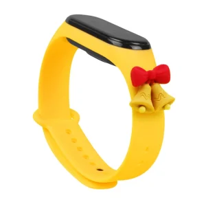Strap Xmas Wristband for Xiaomi Mi Band 6 / Mi Band 5 Christmas Silicone Strap Bracelet Yellow (bells)