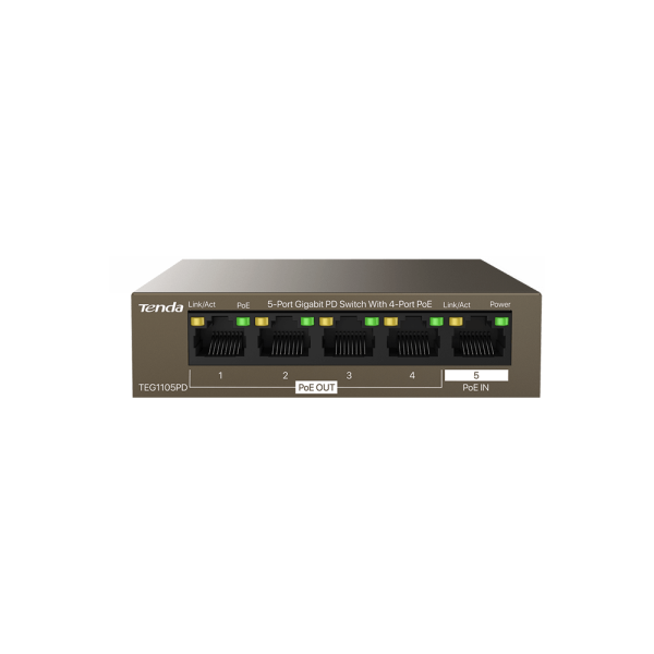 TENDA 5-PORT GIGABIT PD SWITCH WITH 4-PORT PoE