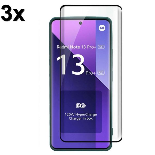 TechWave 5D Full Glue Tempered Glass for Xiaomi Redmi Note 13 Pro+ 5G black (Σετ 3 τεμαχίων - bulk)