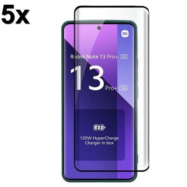 TechWave 5D Full Glue Tempered Glass for Xiaomi Redmi Note 13 Pro+ black (Σετ 5 τεμαχίων - bulk)