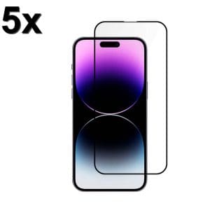 TechWave 5D Full Glue Tempered Glass for iPhone 15 Pro black (Σετ 5 τεμαχίων - bulk)