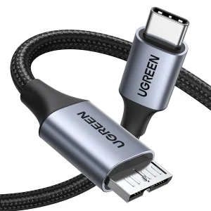 USB C / micro USB-B 3.0 cable Ugreen US565 5Gb/s 3A 1m - gray