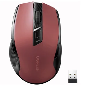 Ugreen MU006 wireless optical mouse USB 2.4GHz / Bluetooth 5.0 4000 DPI - red