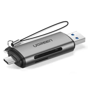 Ugreen SD / Micro SD Kartenleser für USB 3.0 / USB Typ C 3.0 grau (50706)
