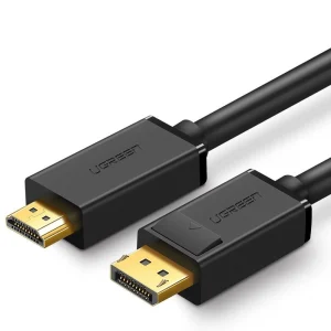 Ugreen Unidirektionales DisplayPort-zu-HDMI-Kabel 4K 30Hz 32 AWG 2m Schwarz (DP101 10202)