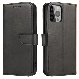 Wallet Case with Stand for iPhone 15 Pro Magnet Case - Black