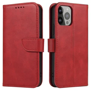 Wallet Case with Stand for iPhone 15 Pro Magnet Case - Red