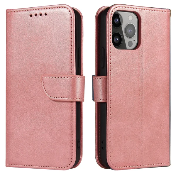 Wallet Case with Stand for iPhone 15 Pro Max Magnet Case - Pink