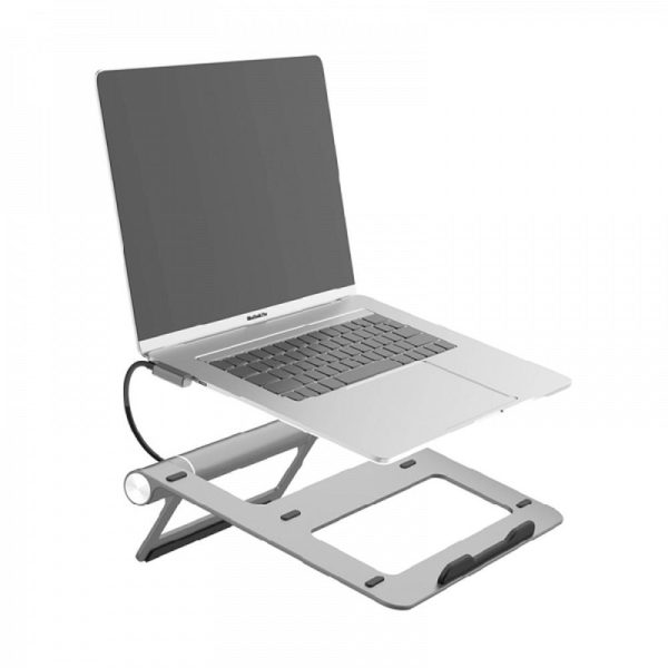 WiWU - Aluminium Laptop Stand with Docking Station (USB-C*2+USB3.0*2+SD/TF+RJ45+HDMI (4k30Hz))