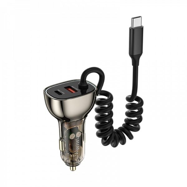 WiWU - Car Charger Wi-QC016 90W with cable USB C with USB A i USB C sockets