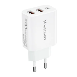 Wozinsky CWCUCW 30W USB-C / 2 x USB-A wall charger - white
