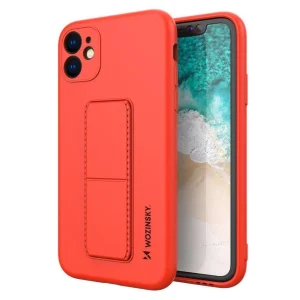 Wozinsky Kickstand Case Silicone Stand Cover for Samsung Galaxy A22 5G Red
